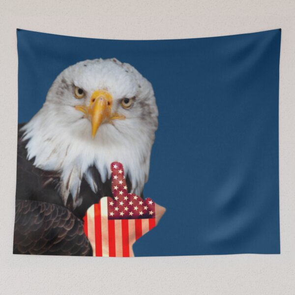 Item preview, Bald Eagle Middle Finger Funny 4th of July designed and sold by Teetans.