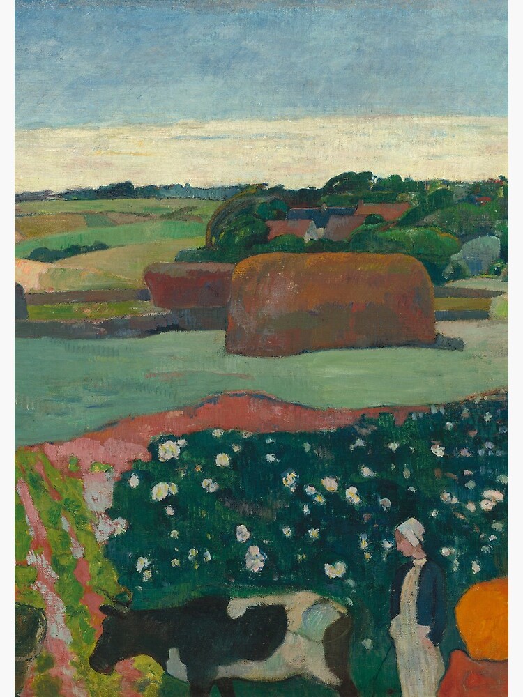 Haystacks in Brittany Oil Painting by Paul Gauguin by podartist