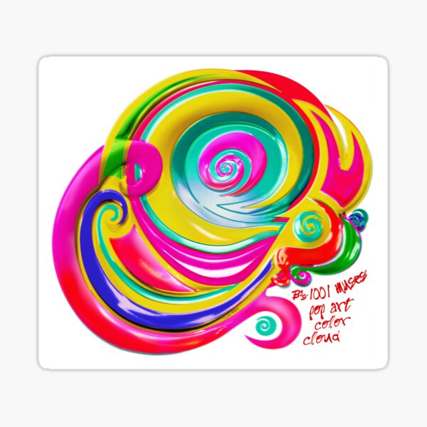 Brunhildes 1001 Musen: pop-art-color-cloud - red-yellow-orange-turqouise-green-blue Sticker