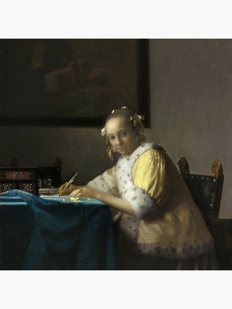 A Lady Writing Oil Painting by Johannes Vermeer by podartist