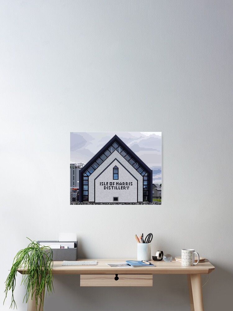 Thumbnail 2 of 3, Poster, Isle of Harris Distillery Pixelart designed and sold by TheRandomFactor.