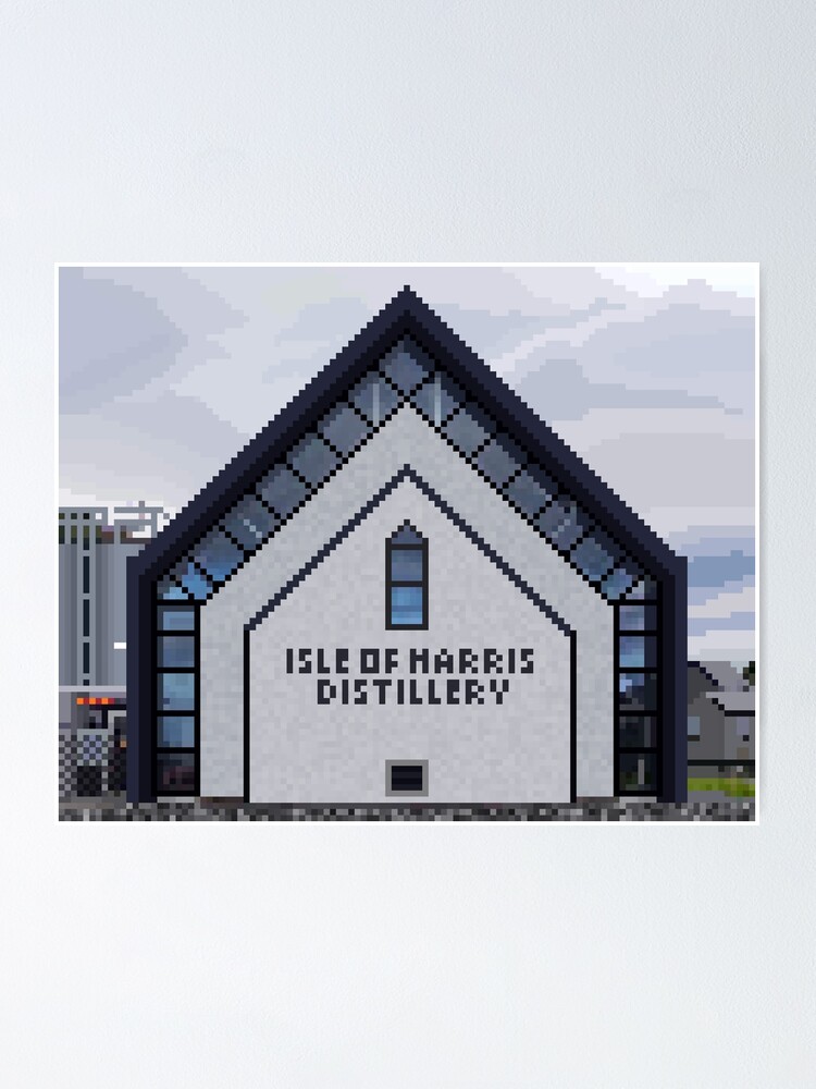 Thumbnail 1 of 3, Poster, Isle of Harris Distillery Pixelart designed and sold by TheRandomFactor.