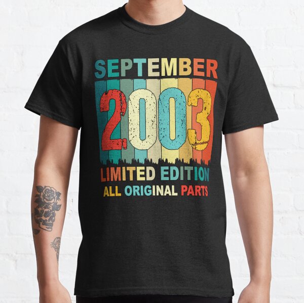19th Birthday 2003 Vintage Awesome Since September 2003 Classic T-Shirt
