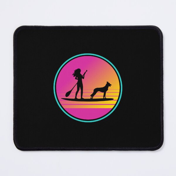 Item preview, Pink Retro Summer SUP Paddleboarding Dutch Shepherd Mom designed and sold by Guarddogdrive.