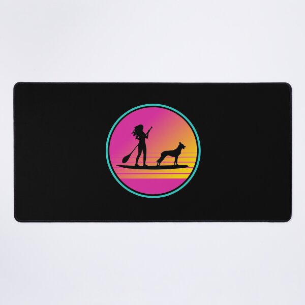 Item preview, Pink Retro Summer SUP Paddleboarding Dutch Shepherd Mom designed and sold by Guarddogdrive.