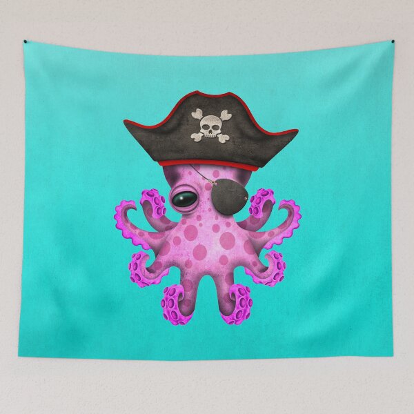 Item preview, Cute Pink Baby Octopus Pirate designed and sold by JeffBartels.