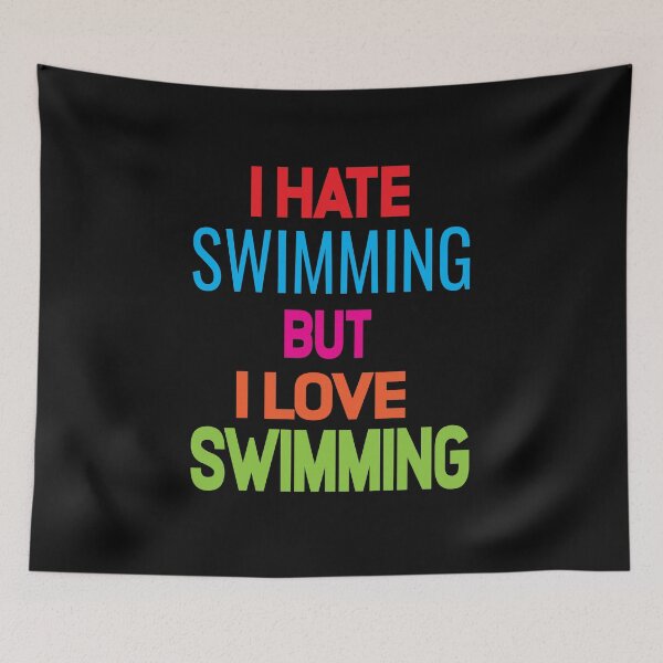 Item preview, Funny Swimming Love And Hate Relationship designed and sold by ASSOUKI9.