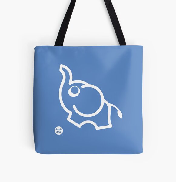 Ollie the Elephant from the Simply Small Series (reverse) All Over Print Tote Bag