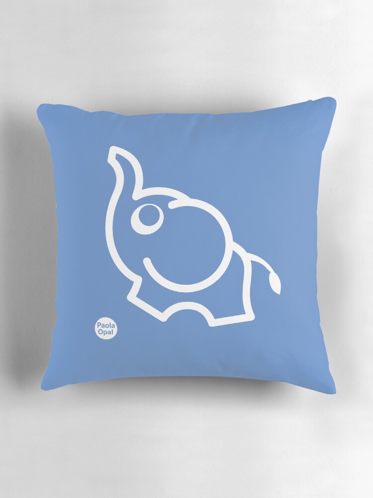 Thumbnail 3 of 4, Pillow, Ollie the Elephant from the Simply Small Series (reverse) designed and sold by PaolaOpal.