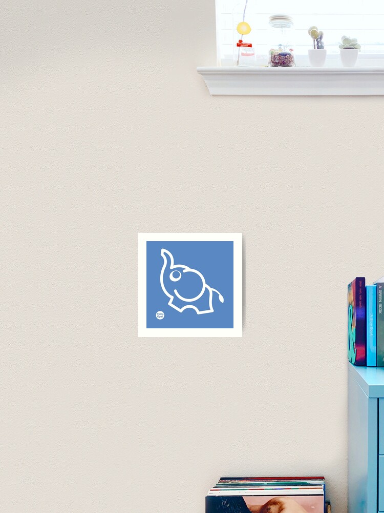 Thumbnail 2 of 3, Art Print, Ollie the Elephant from the Simply Small Series (reverse) designed and sold by PaolaOpal.