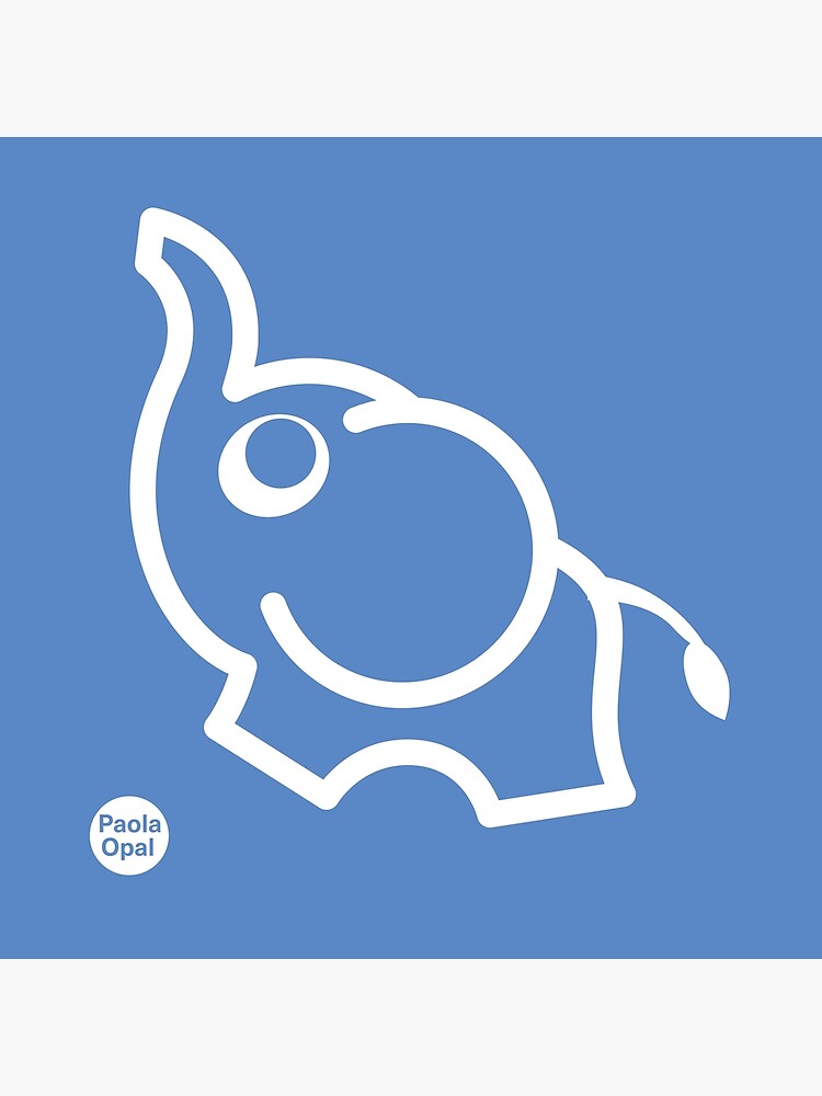 Thumbnail 3 of 3, Art Print, Ollie the Elephant from the Simply Small Series (reverse) designed and sold by PaolaOpal.
