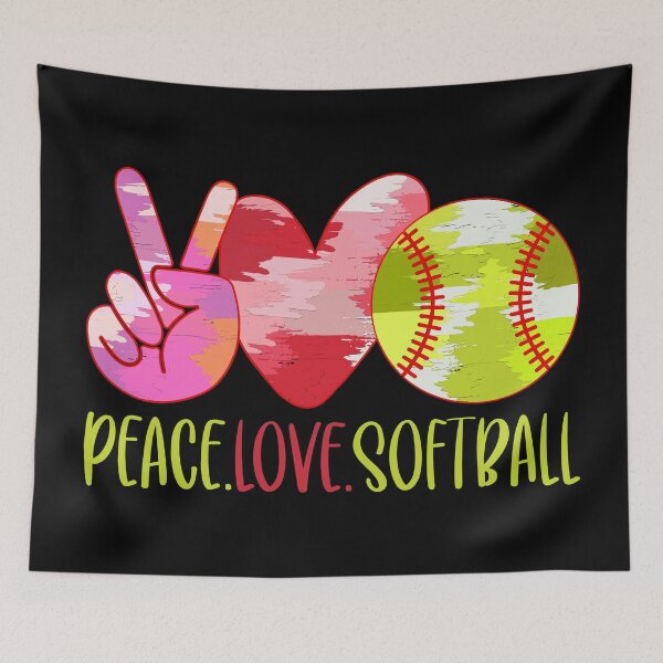 Item preview, Peace Love Softball Fastpitch Heart designed and sold by 99Fastpitch.