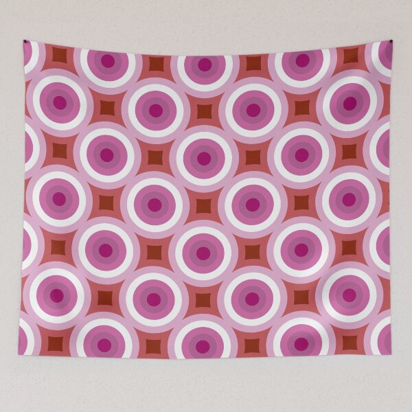 Item preview, Patrón de círculo de orgullo lésbico de lápiz labial designed and sold by PatternSalad.