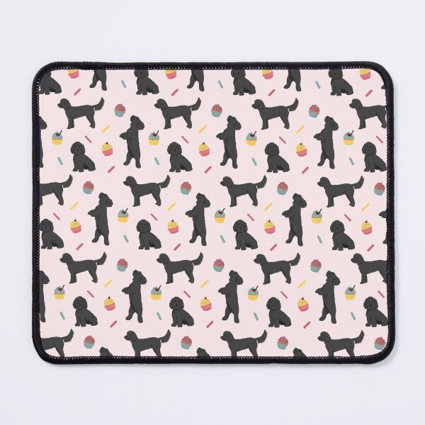Item preview, Black Cockapoos and Cupcakes Pattern - Pink designed and sold by Kittys-Art.