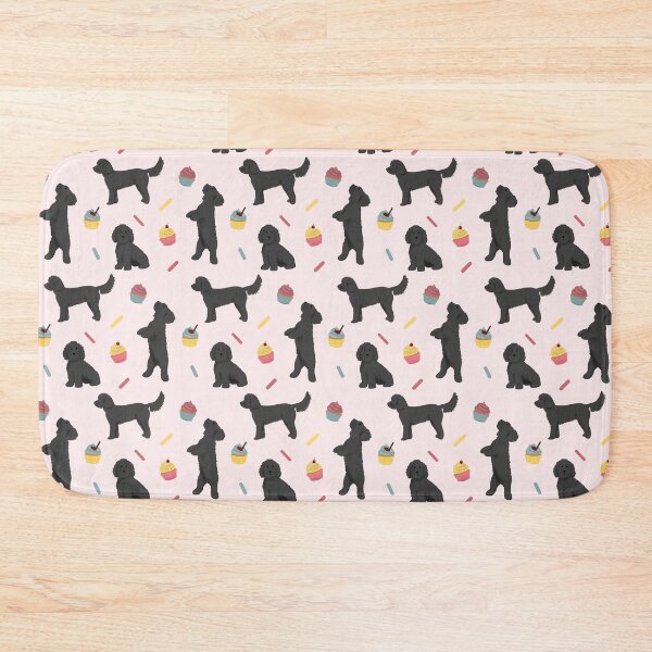 Item preview, Black Cockapoos and Cupcakes Pattern - Pink designed and sold by Kittys-Art.