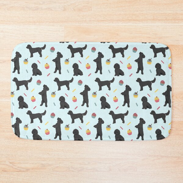 Item preview, Black Cockapoos and Cupcakes Pattern - Blue designed and sold by Kittys-Art.