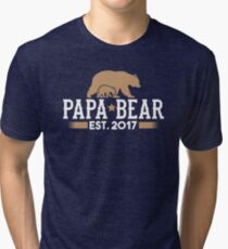 Papa Bear Est. 2017 Tri-blend T-Shirt