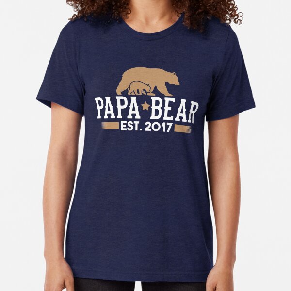 Papa Bear Est. 2017 Tri-blend T-Shirt