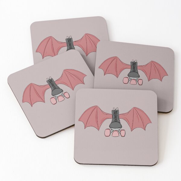 Item preview, Red and black goth winged roller skate (coloured background) designed and sold by -Lily-Anne-.
