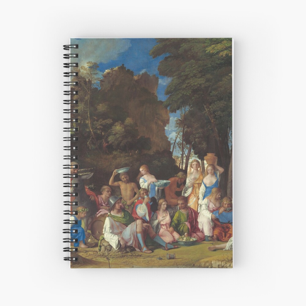 The Feast of the Gods Painting by Giovanni Bellini and Titian Spiral Notebook