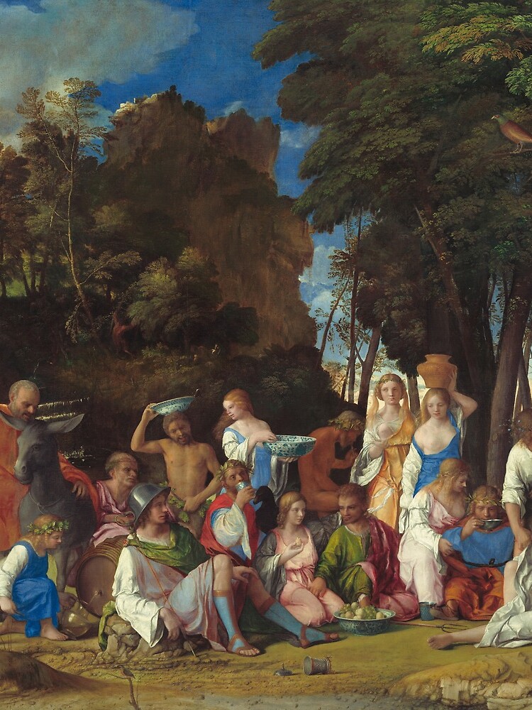 The Feast of the Gods Painting by Giovanni Bellini and Titian by podartist