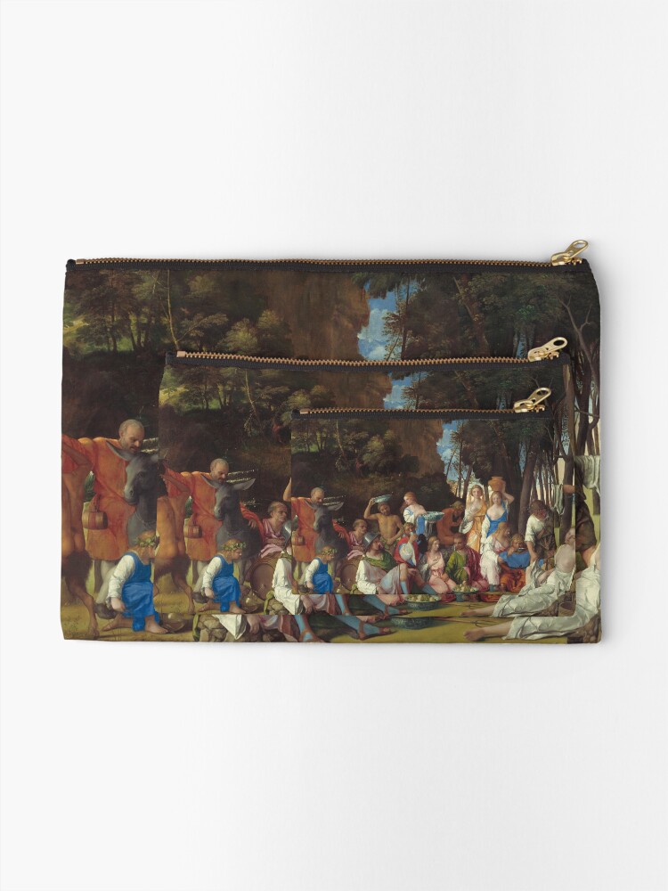 Alternate view of The Feast of the Gods Painting by Giovanni Bellini and Titian Zipper Pouch