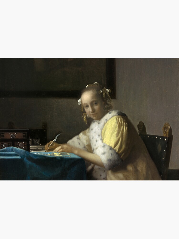 A Lady Writing Oil Painting by Johannes Vermeer by podartist