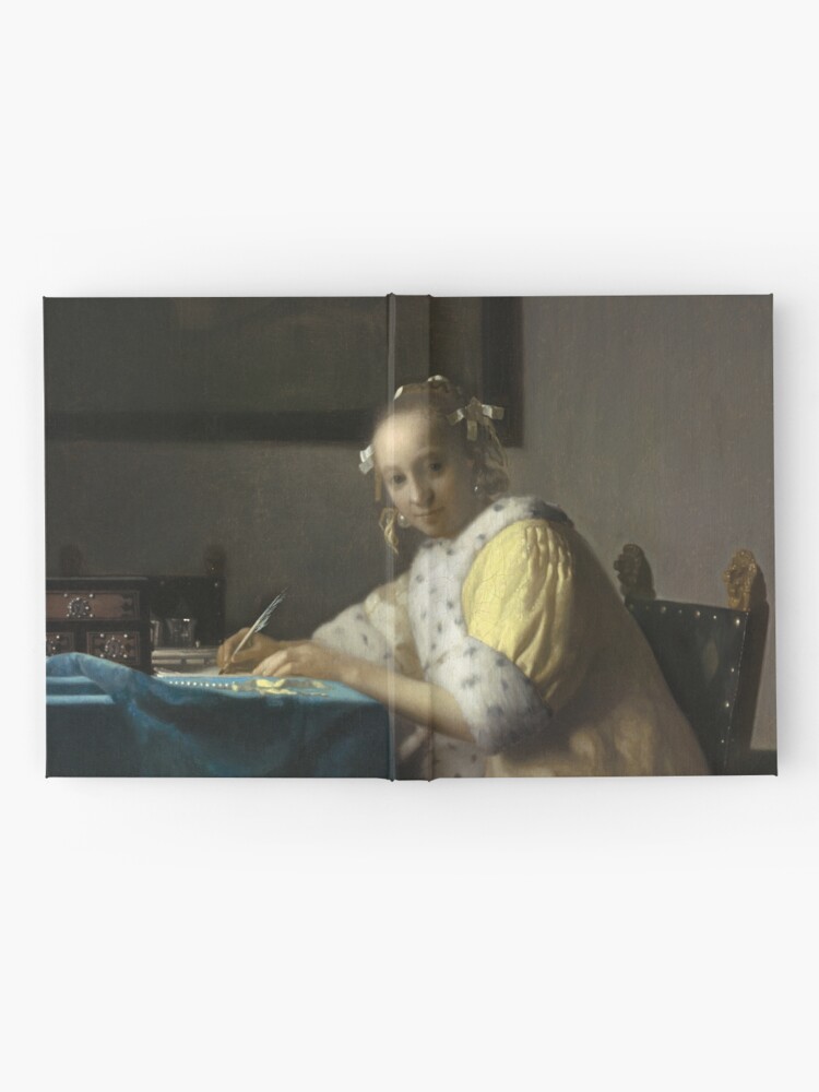 Alternate view of A Lady Writing Oil Painting by Johannes Vermeer Hardcover Journal