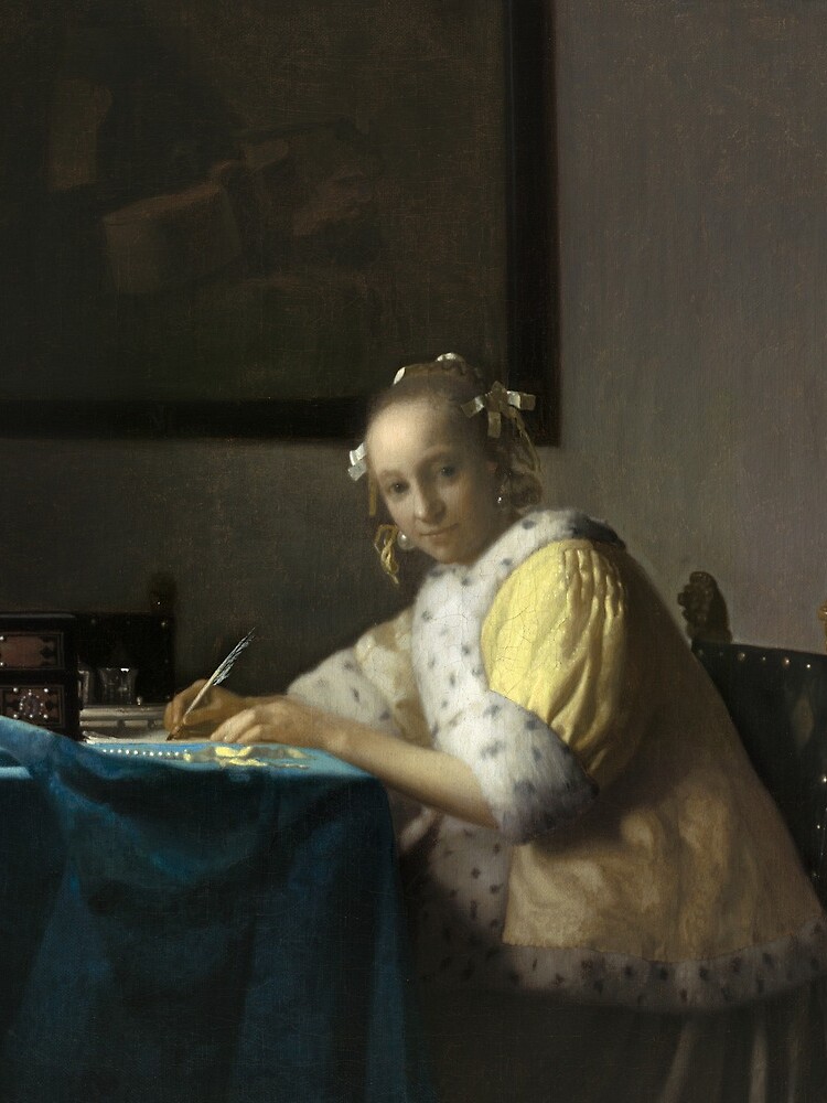 A Lady Writing Oil Painting by Johannes Vermeer by podartist
