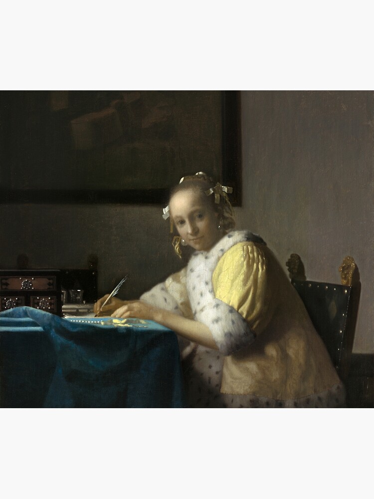 A Lady Writing Oil Painting by Johannes Vermeer by podartist