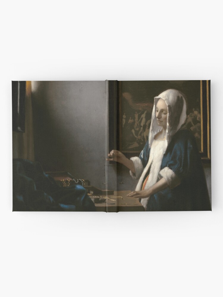 Alternate view of Woman Holding a Balance Oil Painting by Johannes Vermeer Hardcover Journal