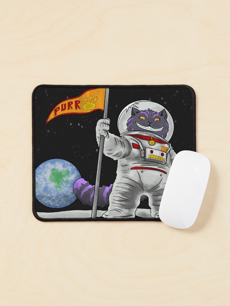 Thumbnail 1 of 5, Mouse Pad, Moon Cat designed and sold by BrainBoyCreate.