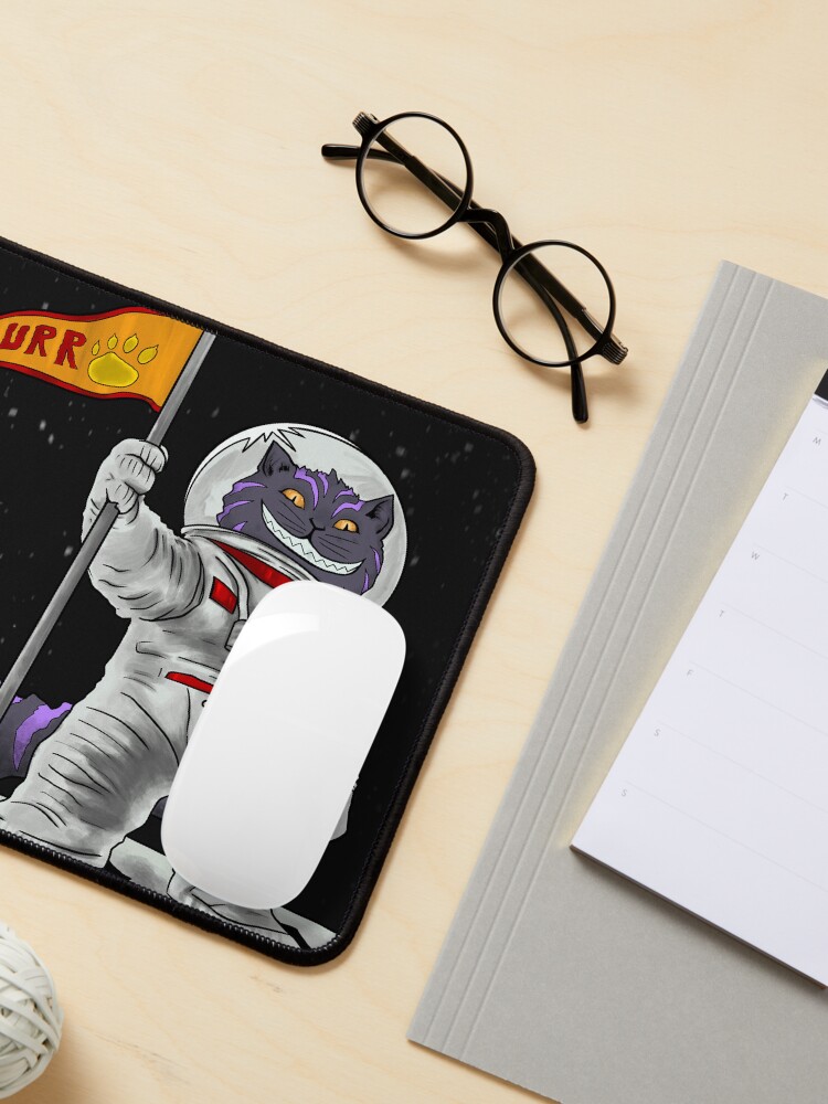 Thumbnail 3 of 5, Mouse Pad, Moon Cat designed and sold by BrainBoyCreate.