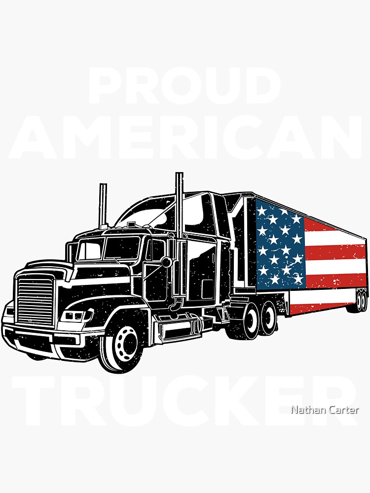 Proud American Trucker Tshirt Truck Driver Gifts Men Women