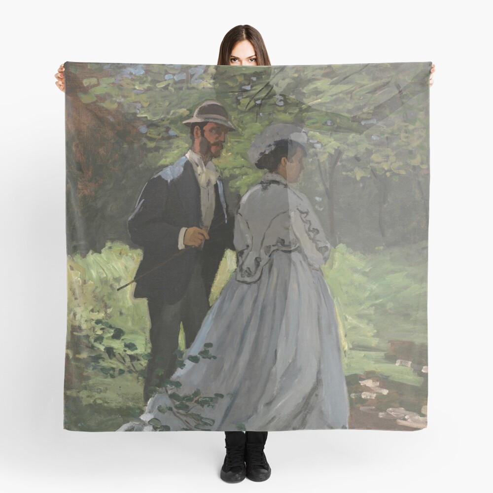 Bazille and Camille Painting by Claude Monet Scarf