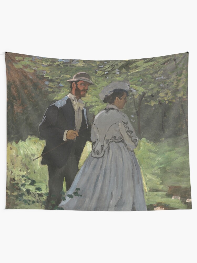 Alternate view of Bazille and Camille Painting by Claude Monet Tapestry
