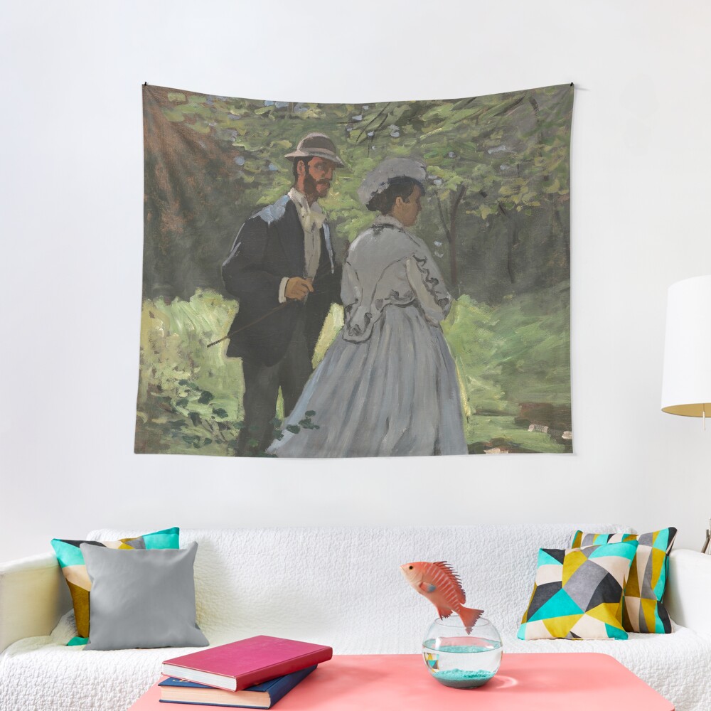 Bazille and Camille Painting by Claude Monet Tapestry