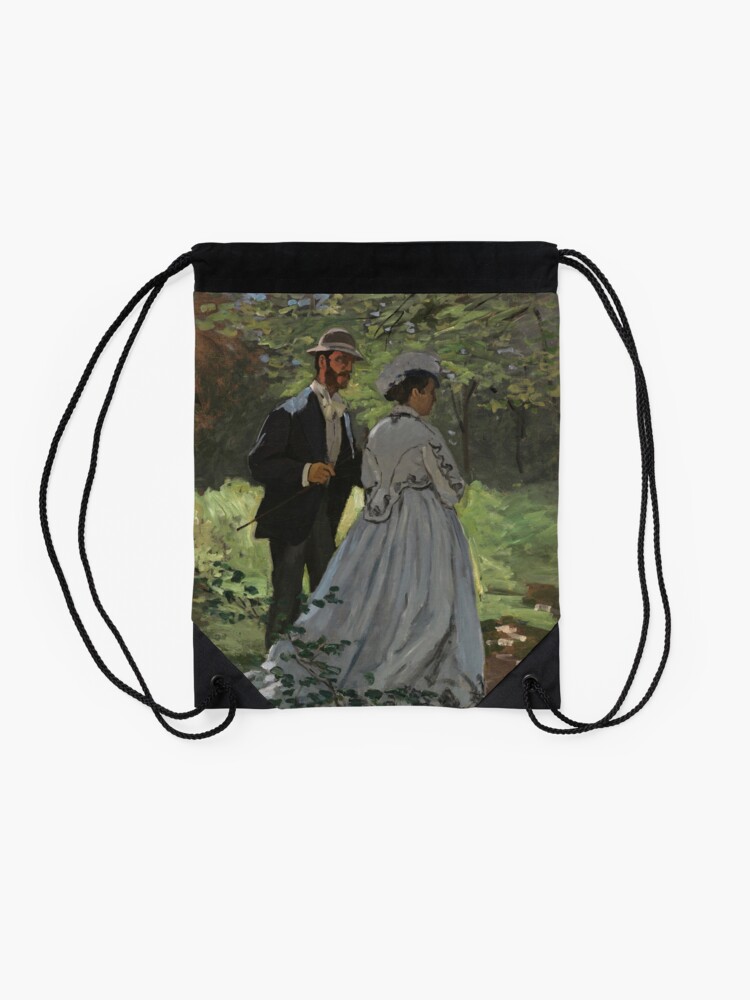 Alternate view of Bazille and Camille Painting by Claude Monet Drawstring Bag