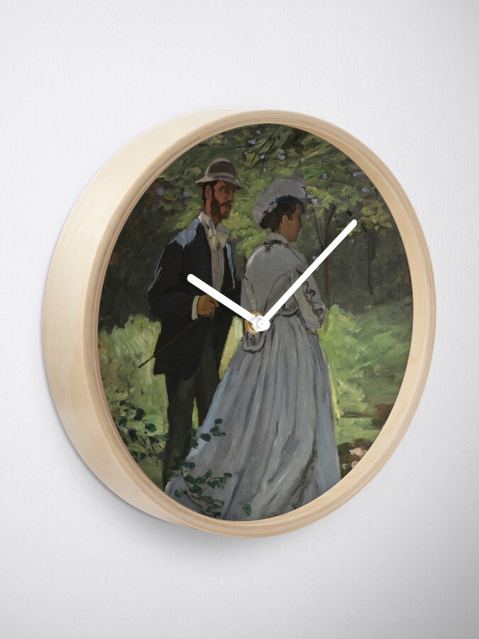Alternate view of Bazille and Camille Painting by Claude Monet Clock