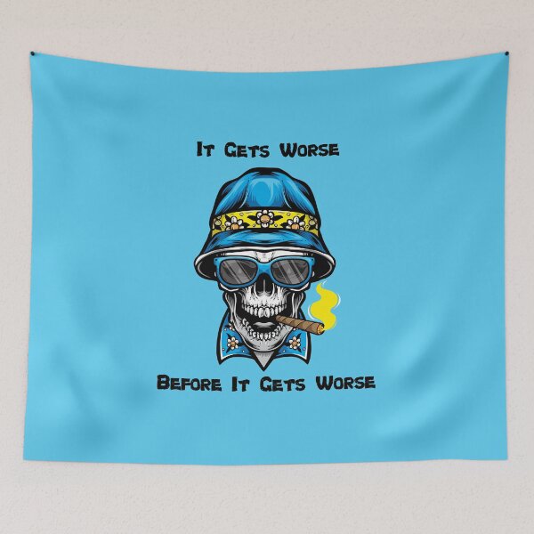 Item preview, It gets worse skull t-shirt, stickers, designed and sold by ProFoot.