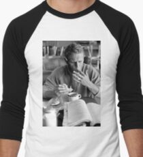 Steve McQueen eats a donut Men's Baseball ¾ T-Shirt