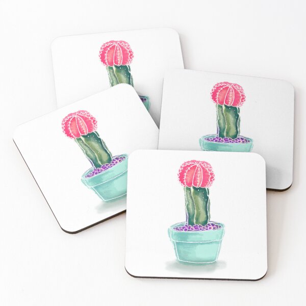 Item preview, Watercolor style fiery pink cactus graft designed and sold by SenoritaAdeline.