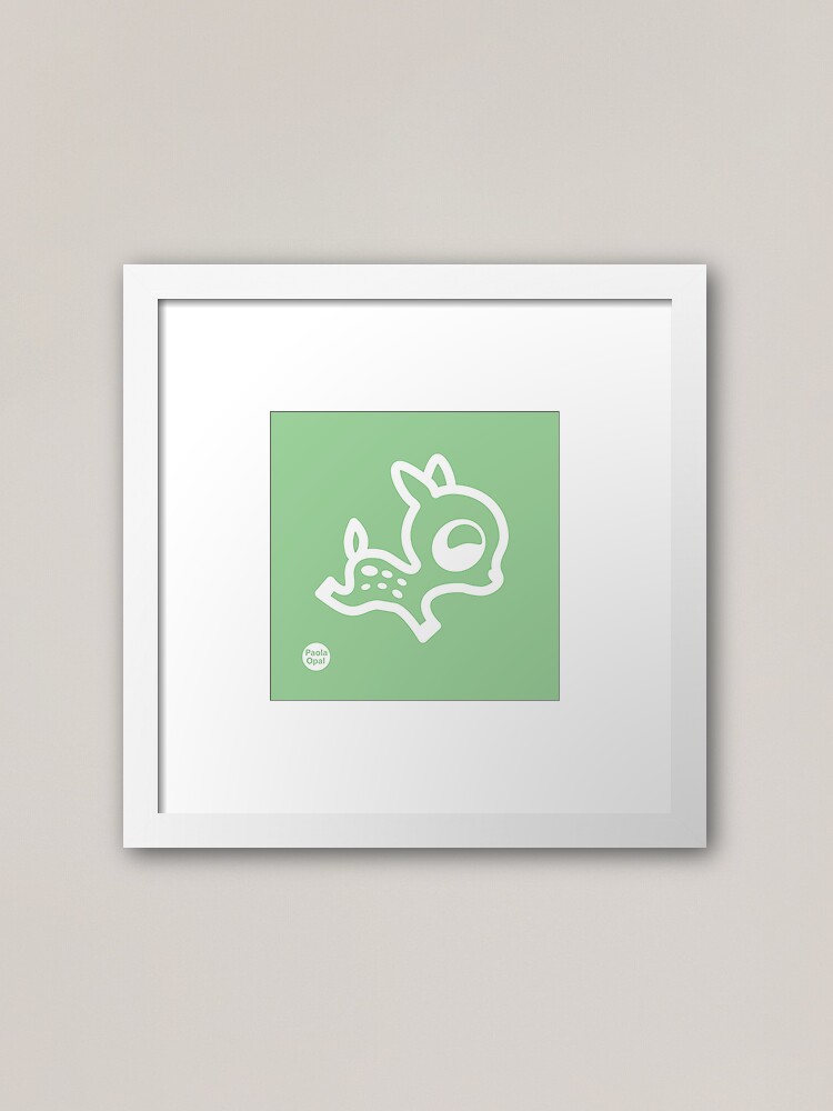 Thumbnail 1 of 7, Framed Art Print, Dotty the deer from the Simply Small Series (reverse) designed and sold by PaolaOpal.