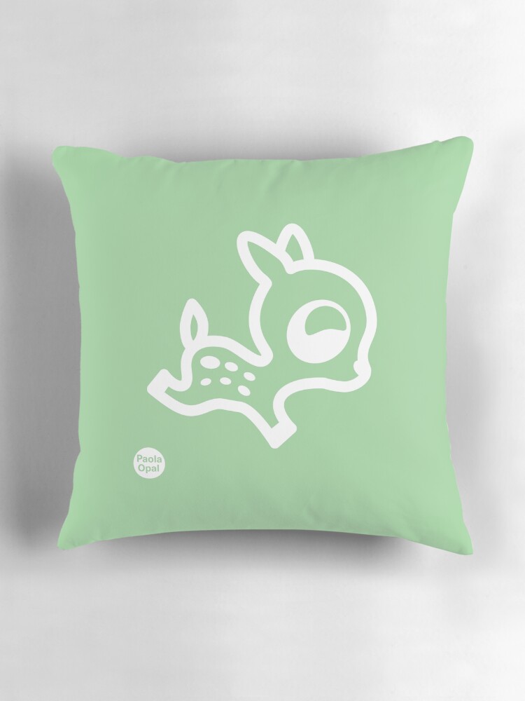Thumbnail 3 of 4, Pillow, Dotty the deer from the Simply Small Series (reverse) designed and sold by PaolaOpal.