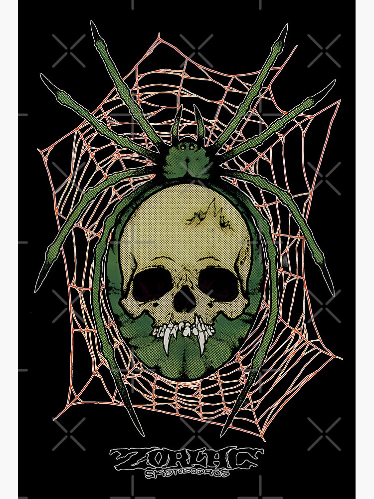 Pushead Spider Skull Zorlac Sateboards | Art Board Print