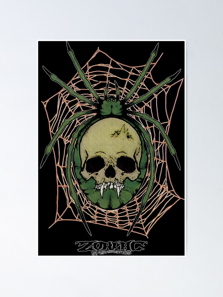 Pushead Spider Skull Zorlac Sateboards | Poster