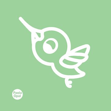 Artwork thumbnail, Zingy the hummingbird from the Simply Small Series (reverse) by PaolaOpal