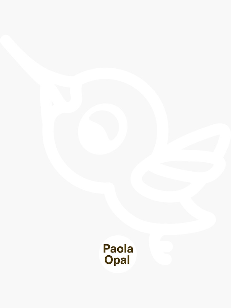 Thumbnail 3 of 3, Sticker, Zingy the hummingbird from the Simply Small Series (reverse) designed and sold by PaolaOpal.