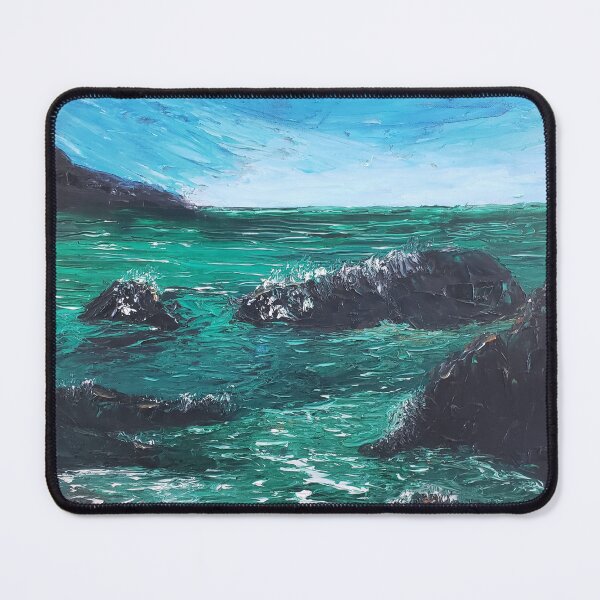Item preview, Emerald Bay oil painting by tabitha kremesec designed and sold by Tabitha Kremesec.