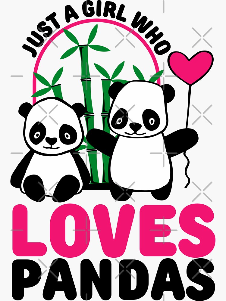 Just A Girl Who Loves Pandas Sticker For Sale By Chellecreate Redbubble 